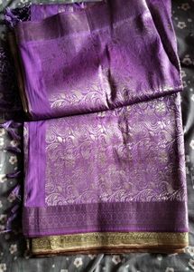 Lavender BANARSI Tissue Silk Saree