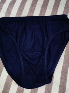 Blue Solid Cotton Panty