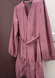 Belted Button-Down Dress