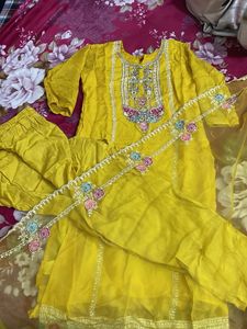 Yellow Embroidered Kurta Set