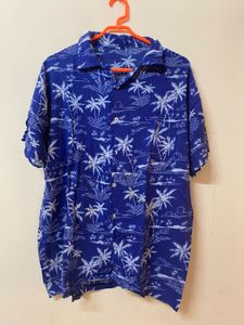 Blue Palm Print Shirt