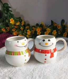 Christmas Snowman Mugs - Set of 2