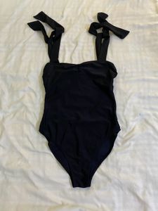 Mango Black Tie-Strap Bodysuit Bust 32-34