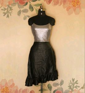 Tie Up Asymmetrical Peplum Skirt