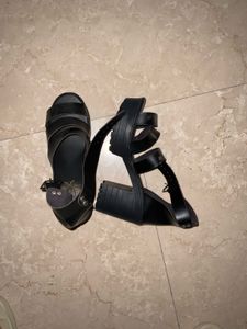 Black Block Heel Sandals