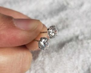 Pure Silver Zircon Studs Earrings