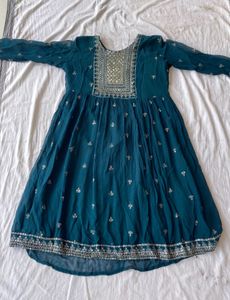 Teal Embellished Pakistani Dress Xl Size