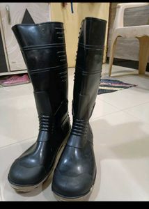 Hilson Black & Grey Steel Toe Gumboot(Safety Shoes