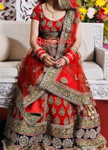 Red Bridal Lehenga, Worn Once Only With Choli