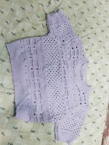 Lilac crochet Knit Crop top