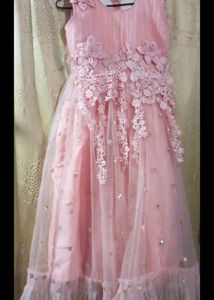 Pink Floral Girls Dress Party Gown