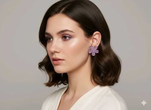 Glitter Flower Stud Earrings