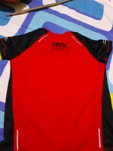 HRX RUNNING Red &amp; Black Athletic T-Shirt