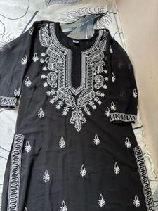 Black Embroidered Kurti Tunic