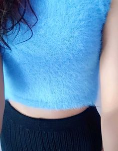 Cropped Tank Blue Knit Brand New @lowestprice