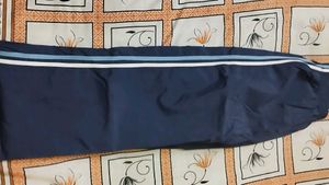 Navy Colour Block Straight Leg Pants