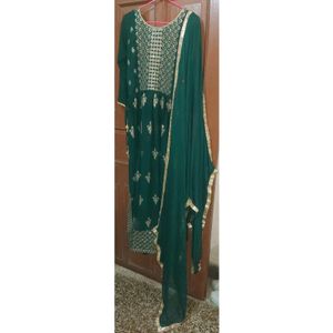 Nayra Cut Frock Suit Dress With Plazo And Dupatta