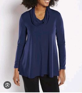 Elegant Cowl Neck Tunic Top