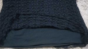Black Textured Long Sleeve Top
