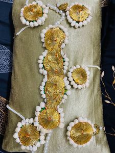 Floral Jewellery Set With Pearls 💚💚💛💛