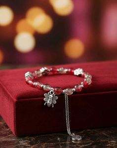 Red-green Beaded Bracelet