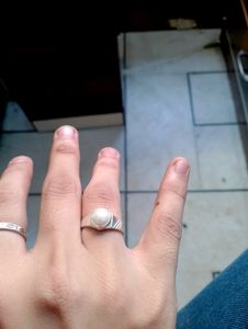Pearl Moti Ring Pure Silver