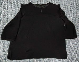 Black  Dobby Sheer Top