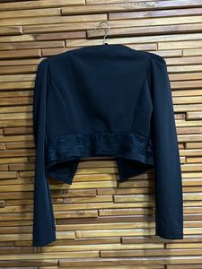 Puffed Sleeve Bolero Jacket With Lace Detail