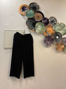 Wide Leg Cropped Black Pants