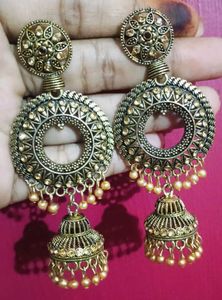 Gold Jhumka Earrings