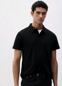 Black Polo Neck Tshirt- New