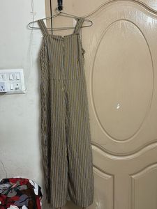 Dressberry Stripped Cream Colour Jumpsuit