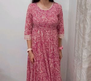 Pink Dress With Ghera💕