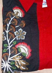 Red Kurta For Daily Or Office Wear