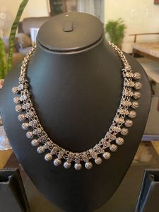 Boho Oxidized Silver Necklace