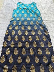 Aurelia Teal &amp; Gold Print Top