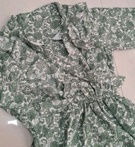 Floral Print Green Dress