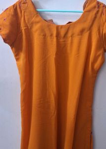 Orange Embroidered Kurta