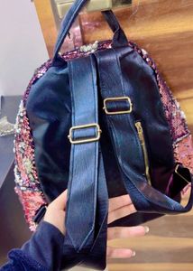 Silver &amp; Pink Sequence Backpack
