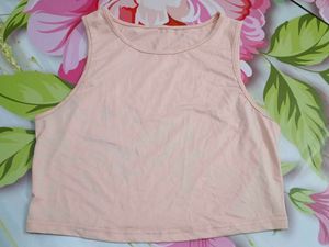 (100)Peach Crop Tank Top