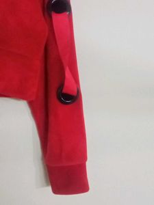 Red Cropped Hoodie