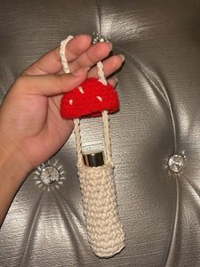 Crochet Mushroom Keychain(lipstick Holder)