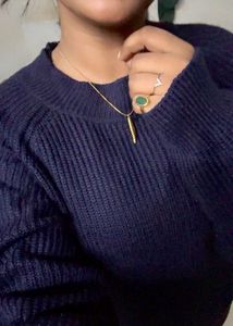 Balloon Sleeve Purple Sweater