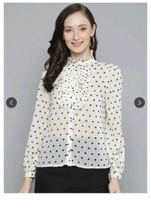 Polka Dot Ruffle Blouse