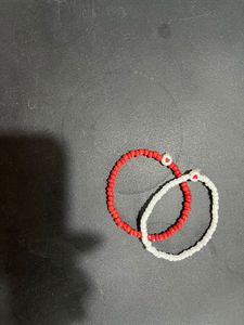 Beaded Bracelet Set - Red, White, and XOXO