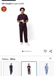 Knya Classic Men&#39;s 5-Pocket Mandarin Collar Scrub