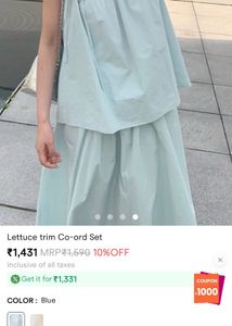 Cute  Lace Trimmed  Co-ord Set