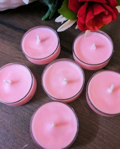 Pink Tea Light Candles (Set of 6)