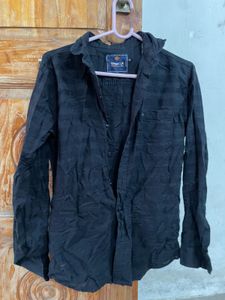 Black Shirt Stripped Patterned