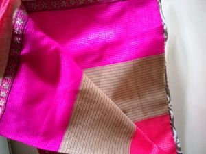 Pink &amp; Gray Printed Saree
